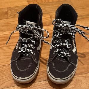 Vans Kids Black and White High-Top Sneakers